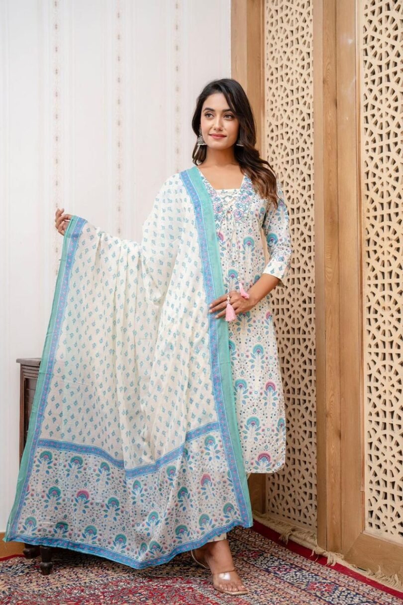 Women's anarkali kurti With pant with dupatta